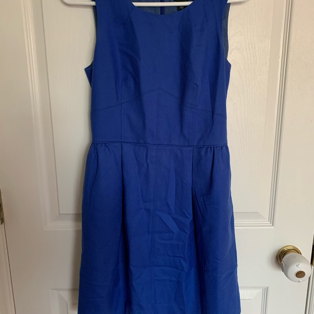 J Crew royal blue fitted sleeveless dress